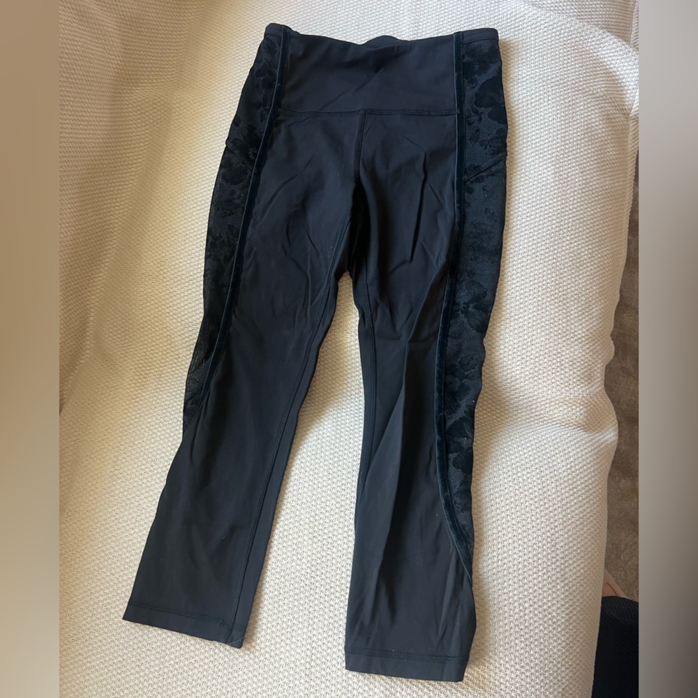 Lululemon Athletica Black Leggings with Textured Panels
